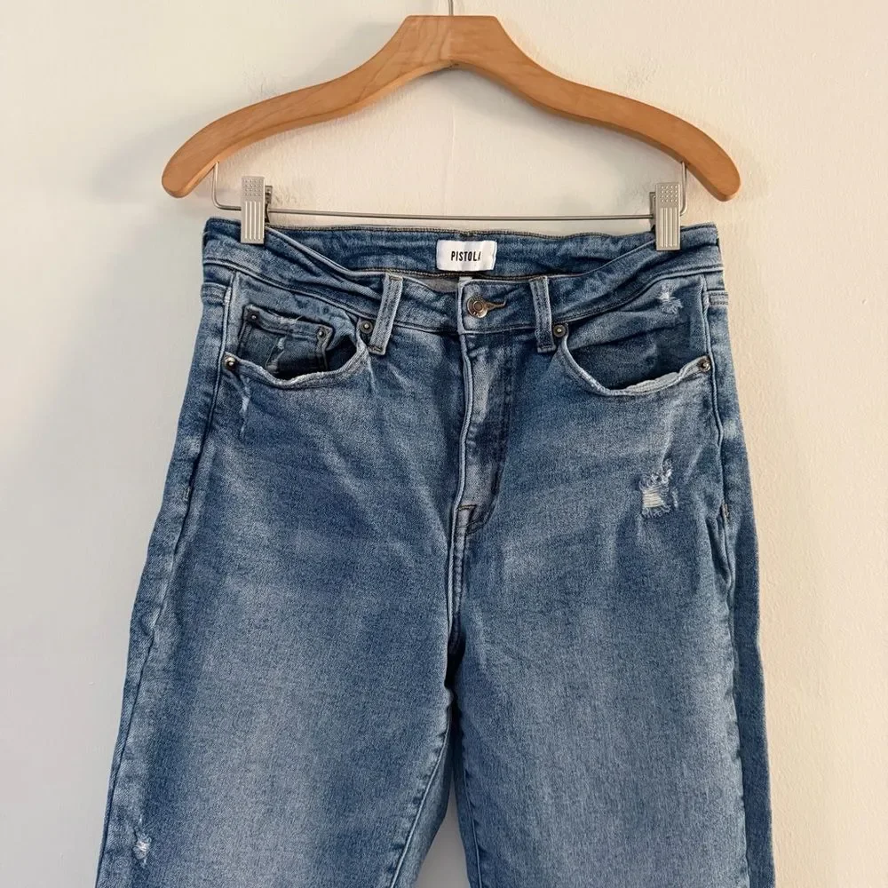Pistola Jeans Monroe High Rise Slim Cigarette Mirage Blue Denim Size 30